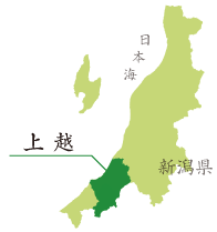 上越産コシヒカリの産地地図