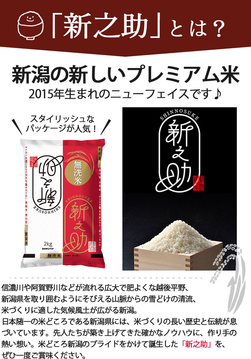 楽天市場】令和6年産 安心・安全【特別栽培米】新潟産「新之助