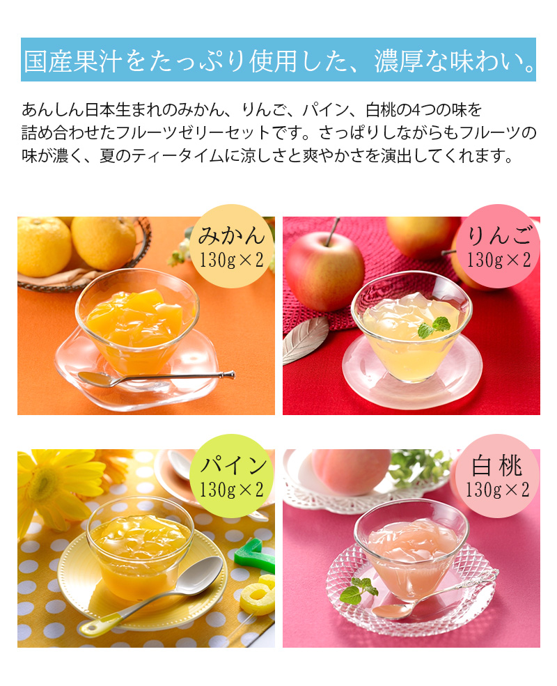 新潟のお米専門店-いなほんぽ- / 国産果汁の贅沢ジュレセット 130g×8